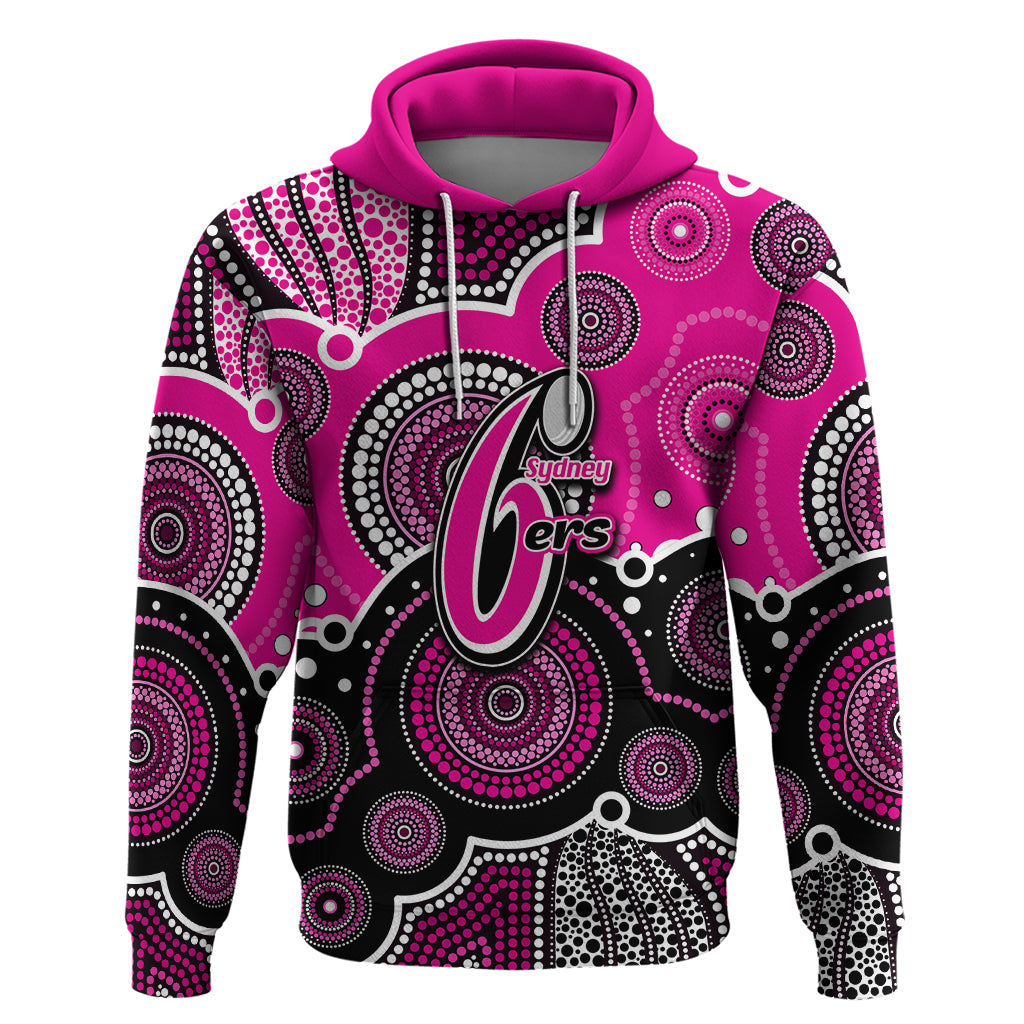 (Custom Text And Number) Sixers BBL Hoodie Aboriginal Patterns Pink Version LT6 - Vibe Hoodie Shop