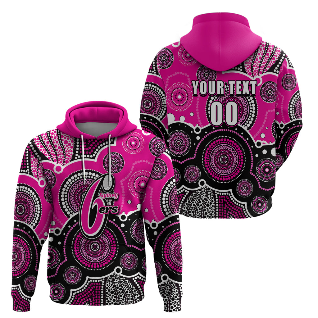 (Custom Text And Number) Sixers BBL Hoodie Aboriginal Patterns Pink Version LT6 - Vibe Hoodie Shop