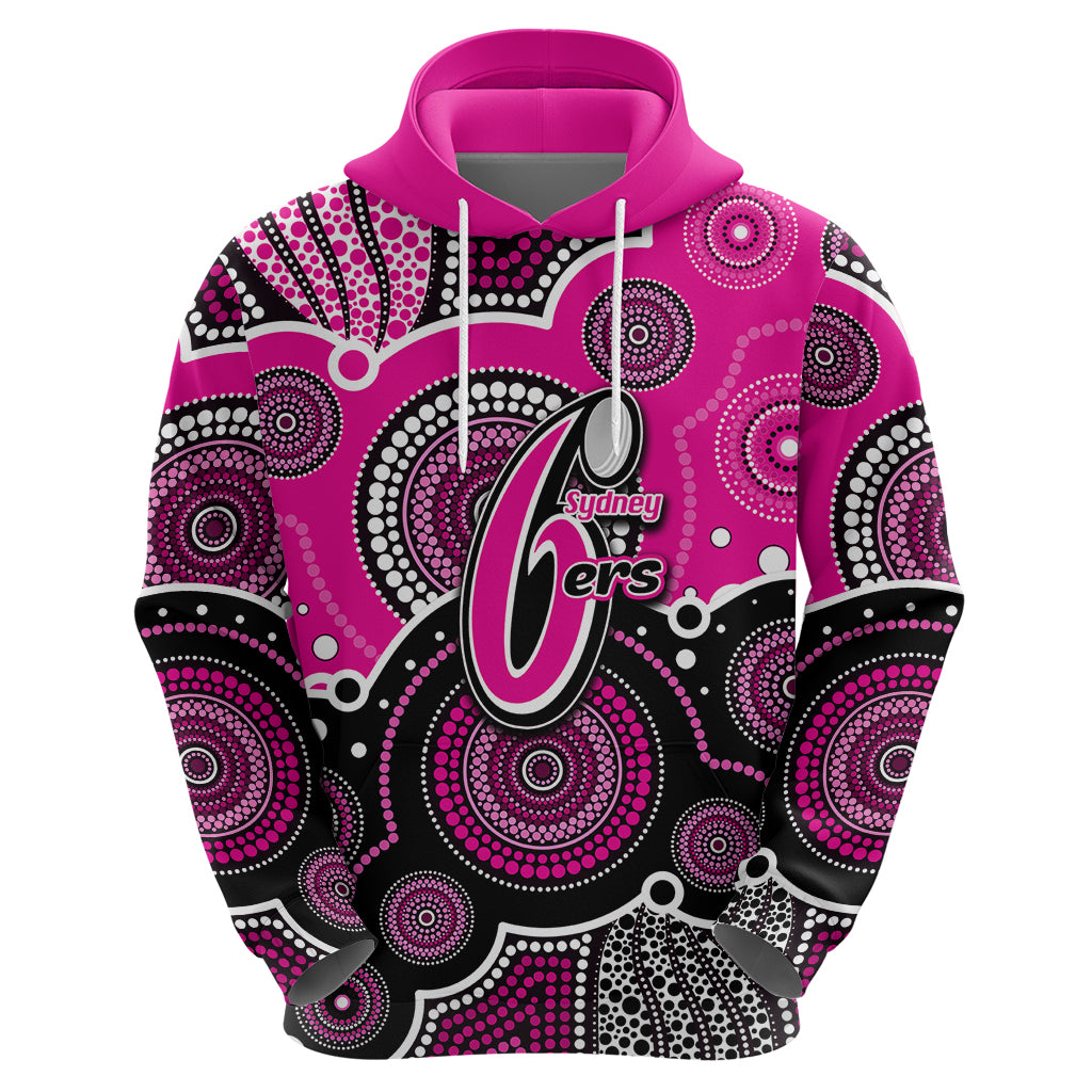 (Custom Text And Number) Sixers BBL Hoodie Aboriginal Patterns Pink Version LT6 - Vibe Hoodie Shop