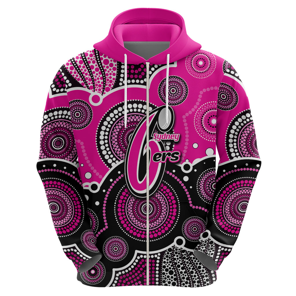 (Custom Text And Number) Sixers BBL Hoodie Aboriginal Patterns Pink Version LT6 - Vibe Hoodie Shop
