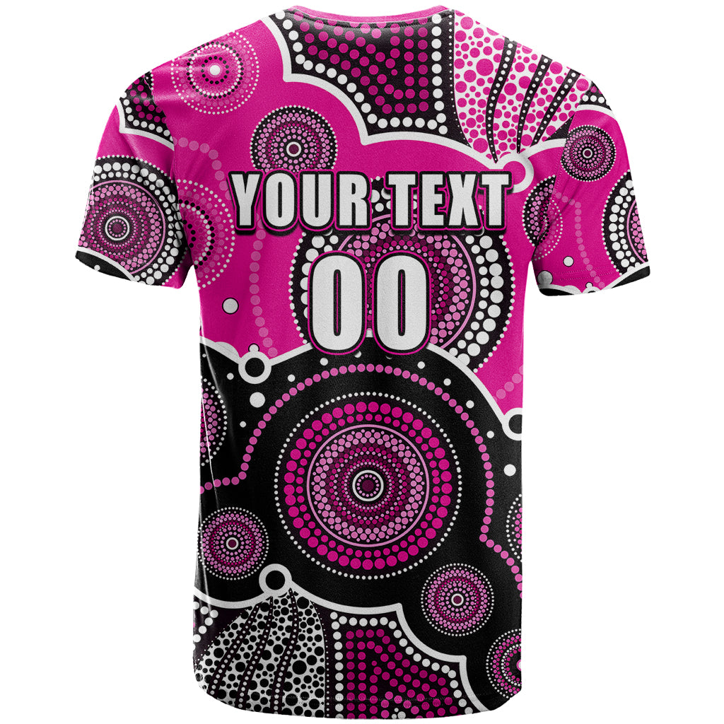 (Custom Text And Number) Sixers BBL T Shirt Aboriginal Patterns Pink Version - Vibe Hoodie Shop