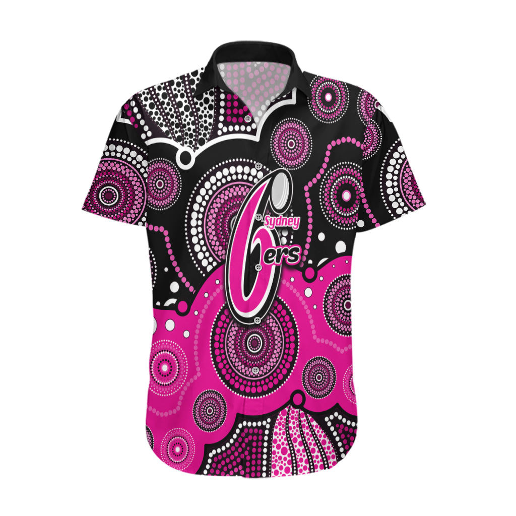 (Custom Text And Number) Sixers BBL Hawaiian Shirt Aboriginal Patterns Black Version - Vibe Hoodie Shop