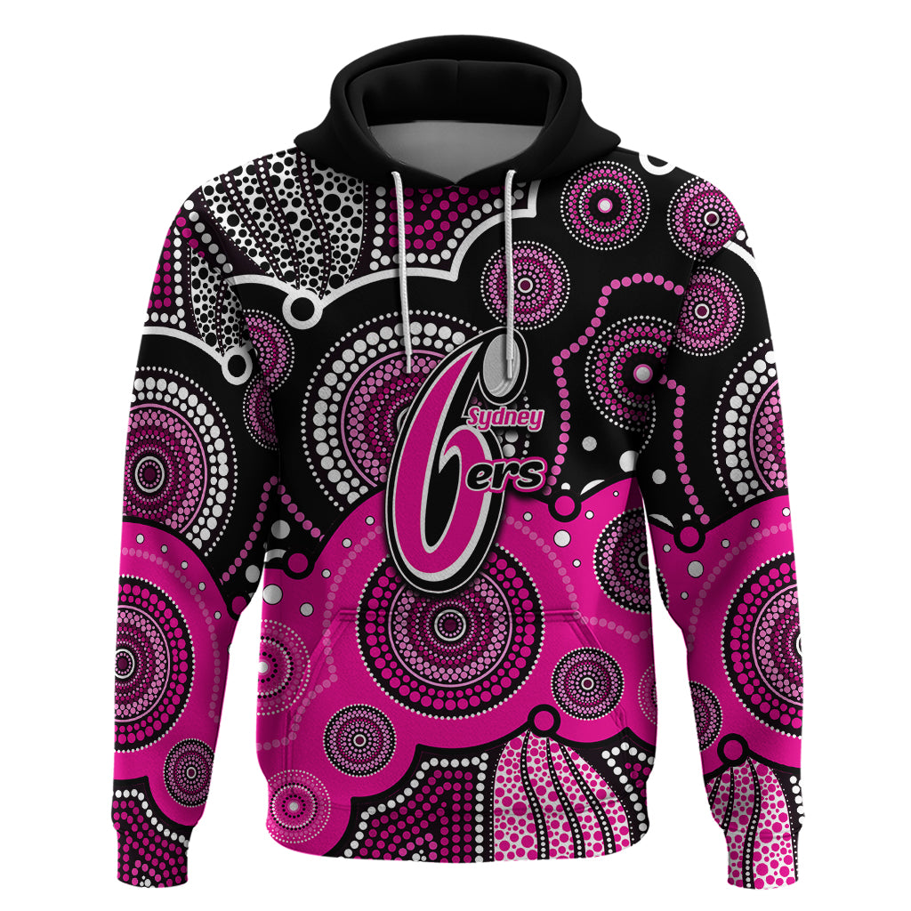 (Custom Text And Number) Sixers BBL Hoodie Aboriginal Patterns Black Version LT6 - Vibe Hoodie Shop