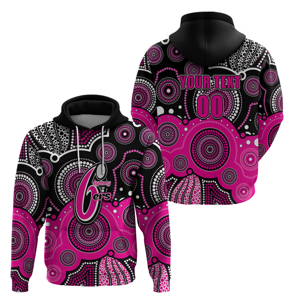 (Custom Text And Number) Sixers BBL Hoodie Aboriginal Patterns Black Version LT6 - Vibe Hoodie Shop