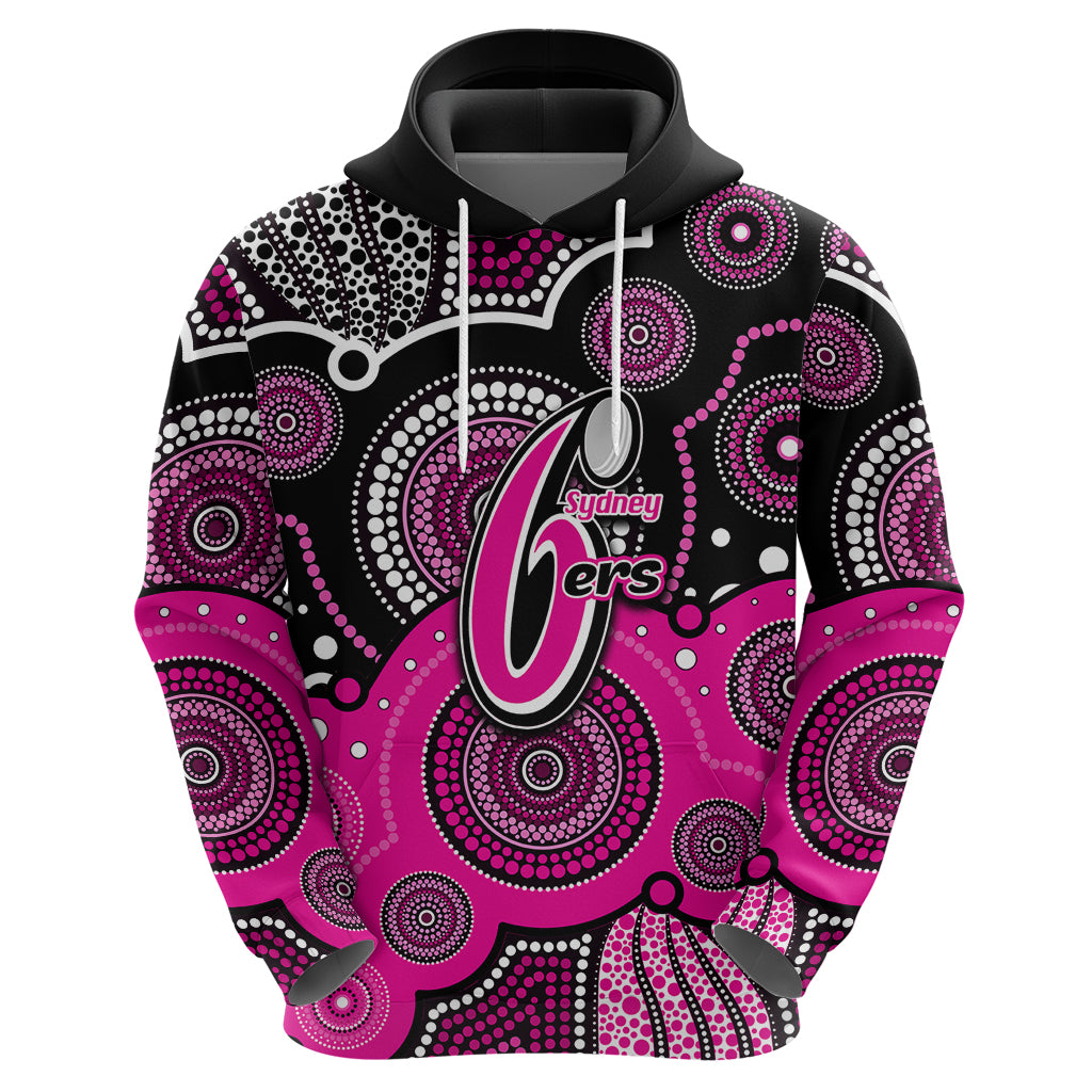 (Custom Text And Number) Sixers BBL Hoodie Aboriginal Patterns Black Version LT6 - Vibe Hoodie Shop
