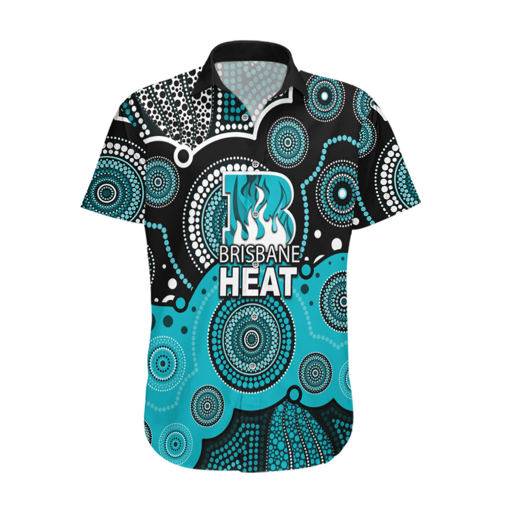 (Custom Text And Number) Brisbane Heat BBL Hawaiian Shirt Aboriginal Patterns - Vibe Hoodie Shop
