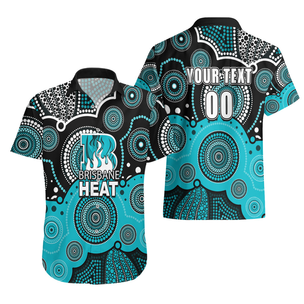 (Custom Text And Number) Brisbane Heat BBL Hawaiian Shirt Aboriginal Patterns - Vibe Hoodie Shop