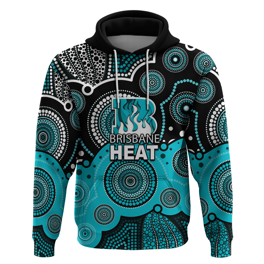 (Custom Text And Number) Brisbane Heat BBL Hoodie Aboriginal Patterns LT6 - Vibe Hoodie Shop