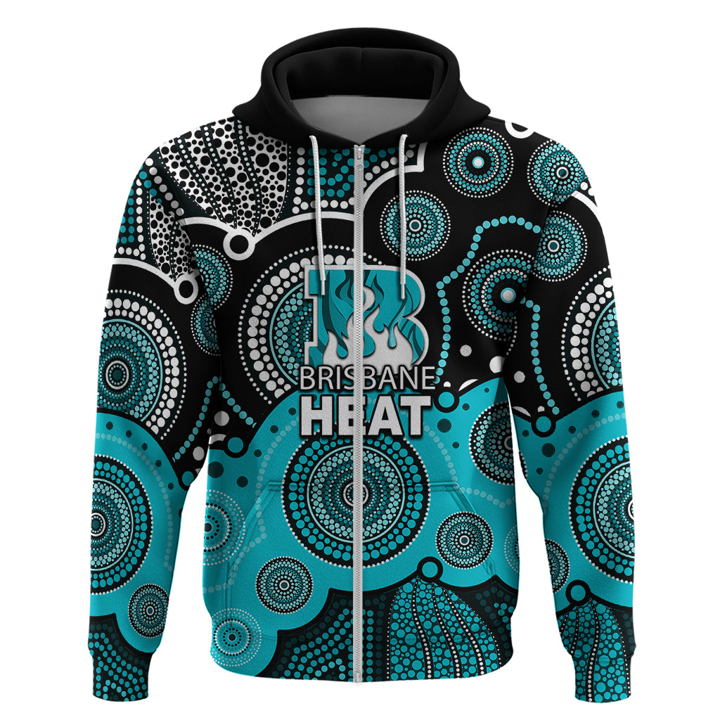(Custom Text And Number) Brisbane Heat BBL Hoodie Aboriginal Patterns LT6 - Vibe Hoodie Shop