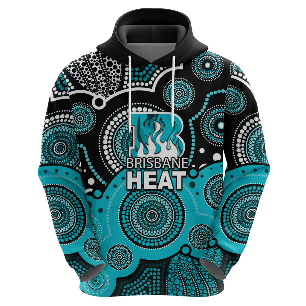 (Custom Text And Number) Brisbane Heat BBL Hoodie Aboriginal Patterns LT6 - Vibe Hoodie Shop