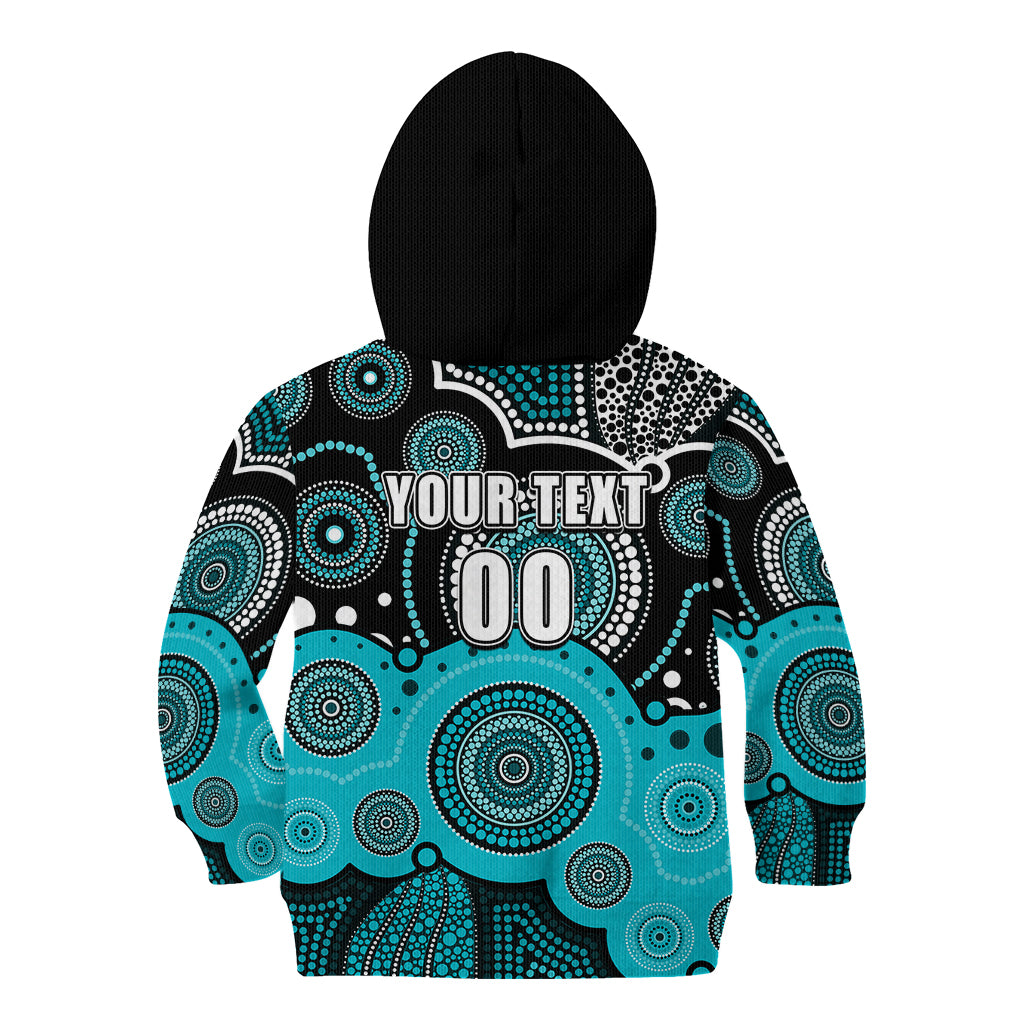 (Custom Text And Number) Brisbane Heat BBL Kid Hoodie Aboriginal Patterns - Vibe Hoodie Shop