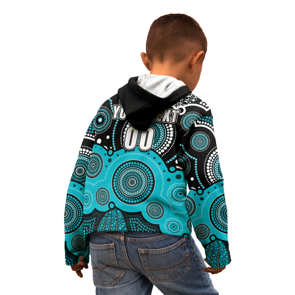 (Custom Text And Number) Brisbane Heat BBL Kid Hoodie Aboriginal Patterns - Vibe Hoodie Shop