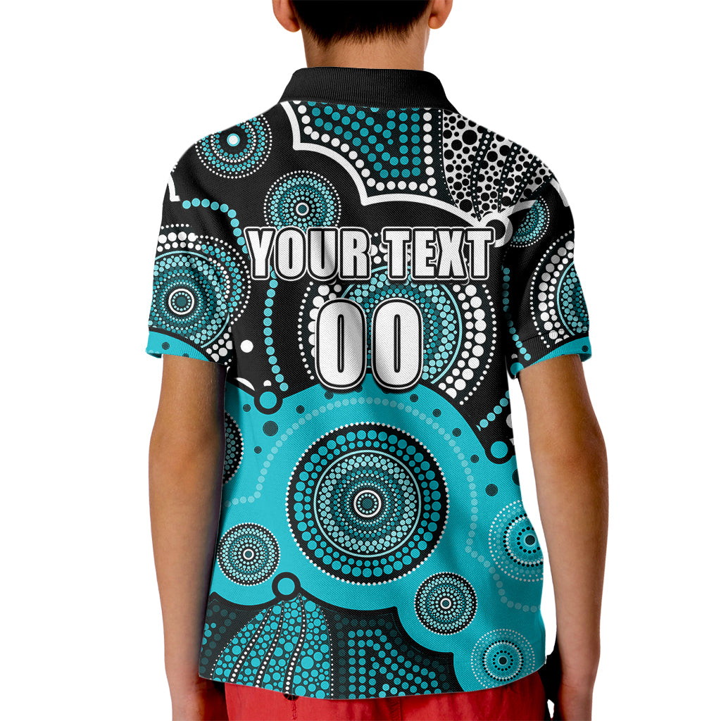 (Custom Text And Number) Brisbane Heat BBL Kid Polo Shirt Aboriginal Patterns - Vibe Hoodie Shop