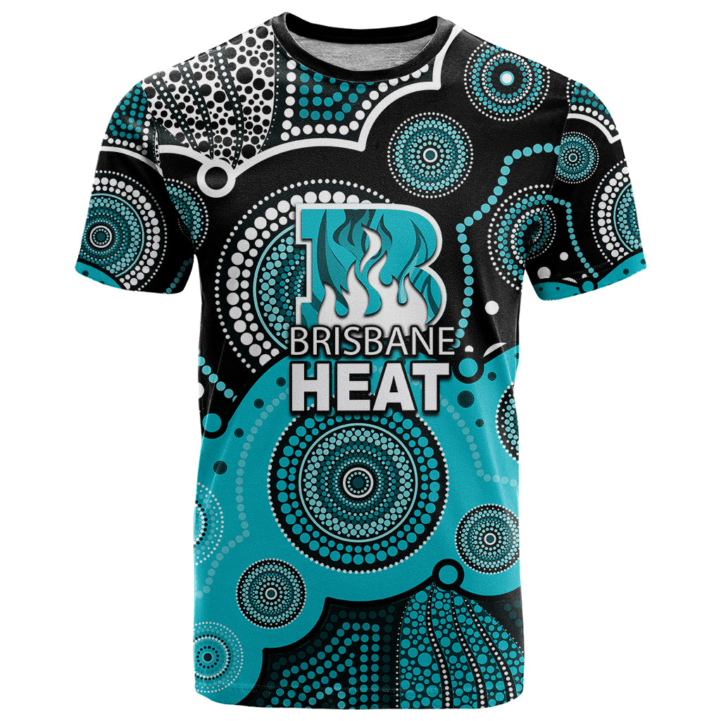 (Custom Text And Number) Brisbane Heat BBL T Shirt Aboriginal Patterns - Vibe Hoodie Shop