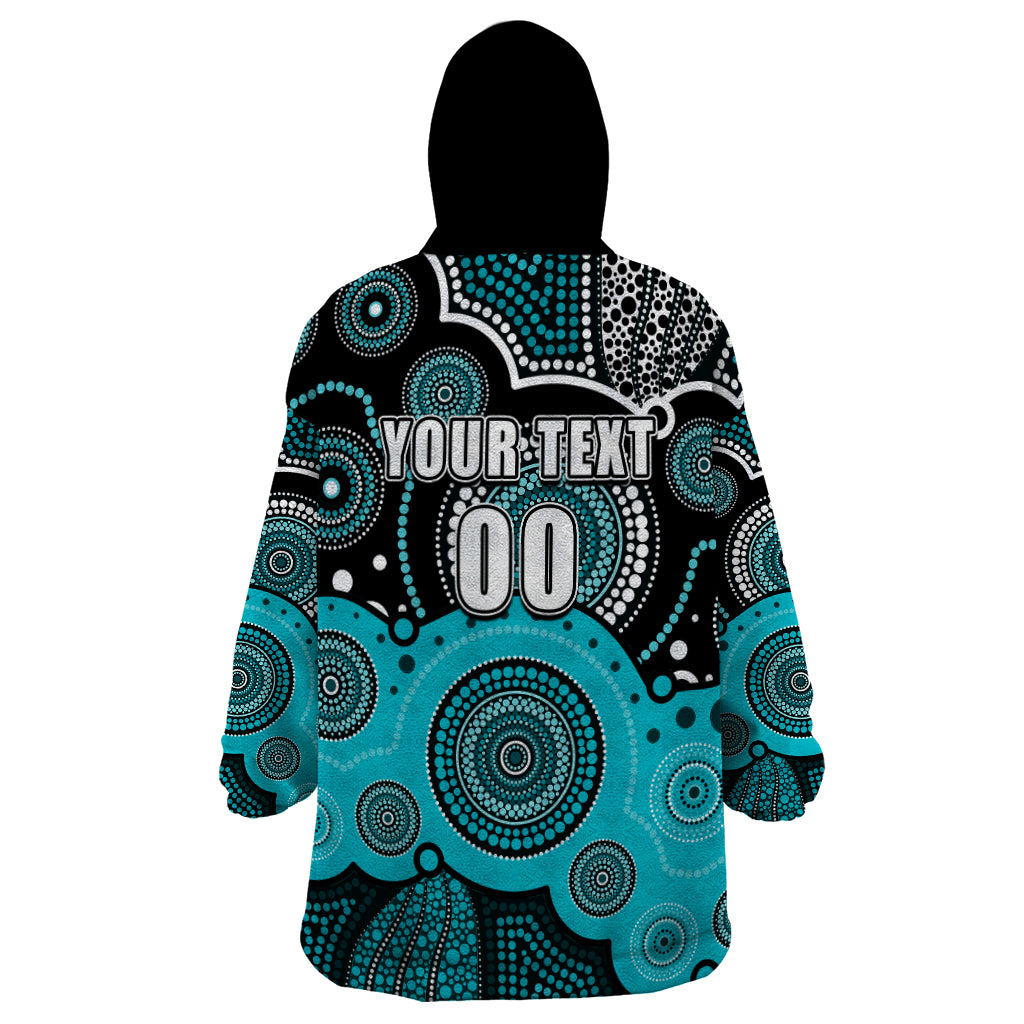 (Custom Text And Number) Brisbane Heat BBL Wearable Blanket Hoodie Aboriginal Patterns - Vibe Hoodie Shop