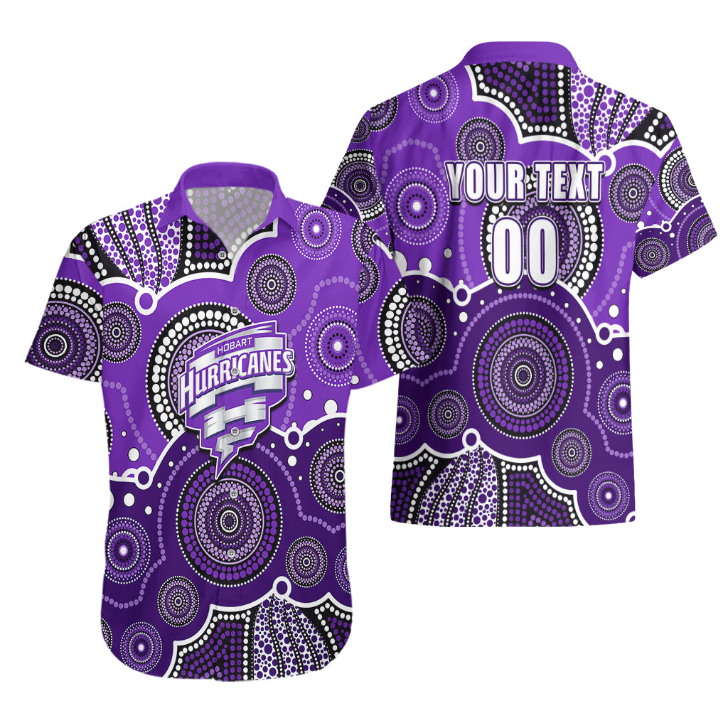 (Custom Text And Number) Hurricanes BBL Hawaiian Shirt Aboriginal Patterns - Vibe Hoodie Shop
