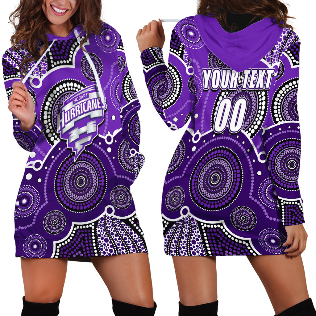 (Custom Text And Number) Hurricanes BBL Hoodie Dress Aboriginal Patterns - Vibe Hoodie Shop