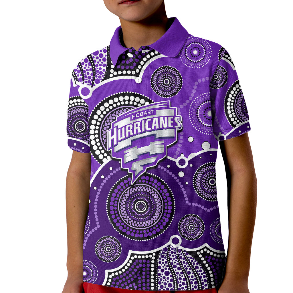 (Custom Text And Number) Hurricanes BBL Kid Polo Shirt Aboriginal Patterns - Vibe Hoodie Shop