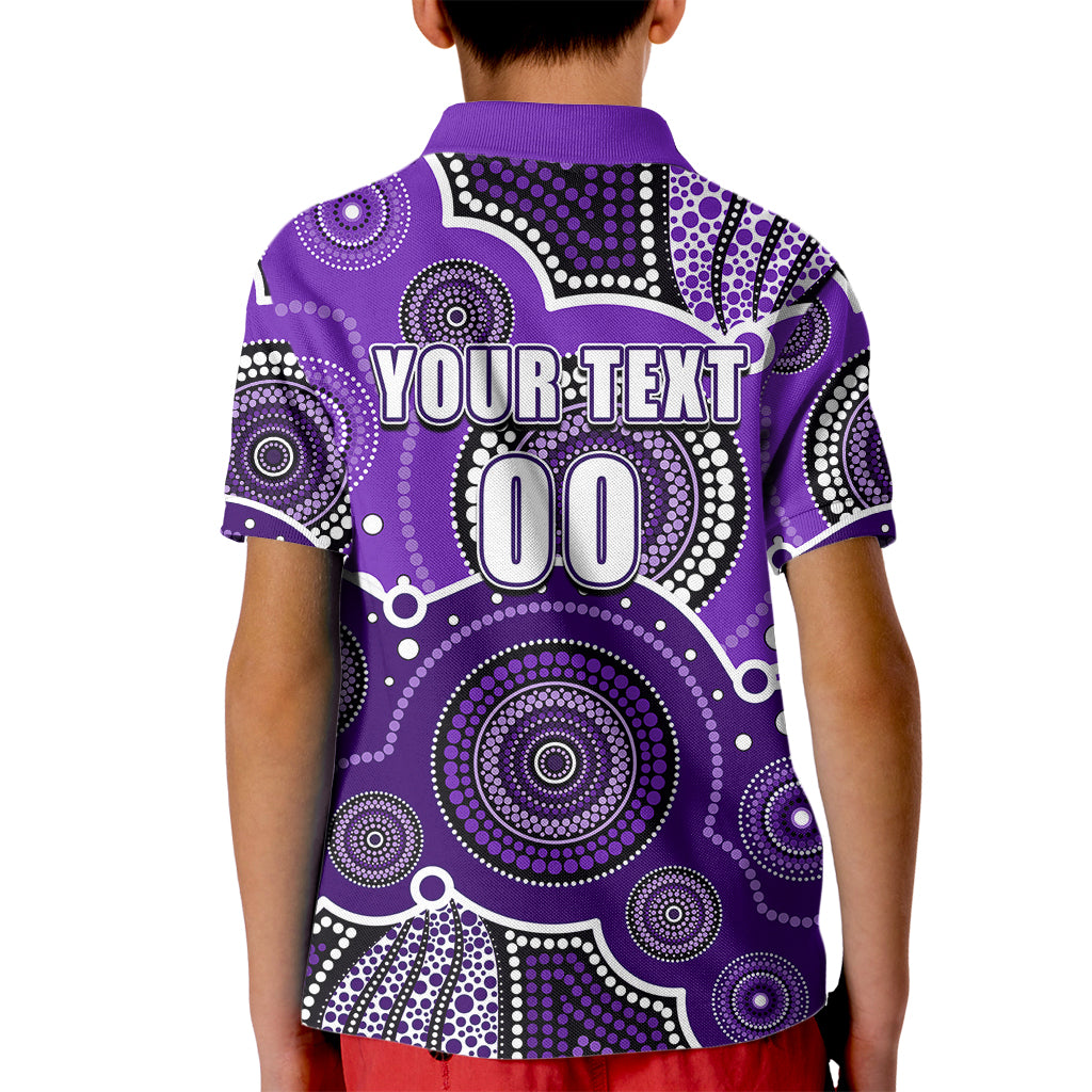 (Custom Text And Number) Hurricanes BBL Kid Polo Shirt Aboriginal Patterns - Vibe Hoodie Shop