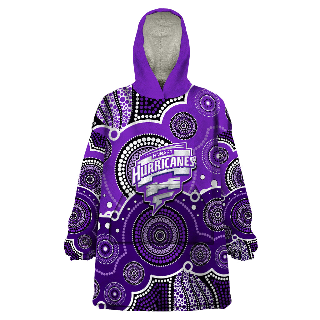 (Custom Text And Number) Hurricanes BBL Wearable Blanket Hoodie Aboriginal Patterns - Vibe Hoodie Shop