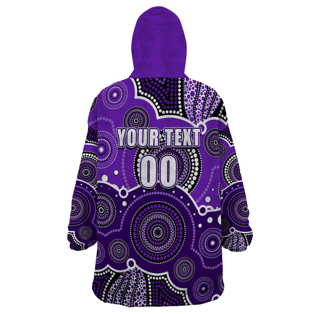 (Custom Text And Number) Hurricanes BBL Wearable Blanket Hoodie Aboriginal Patterns - Vibe Hoodie Shop