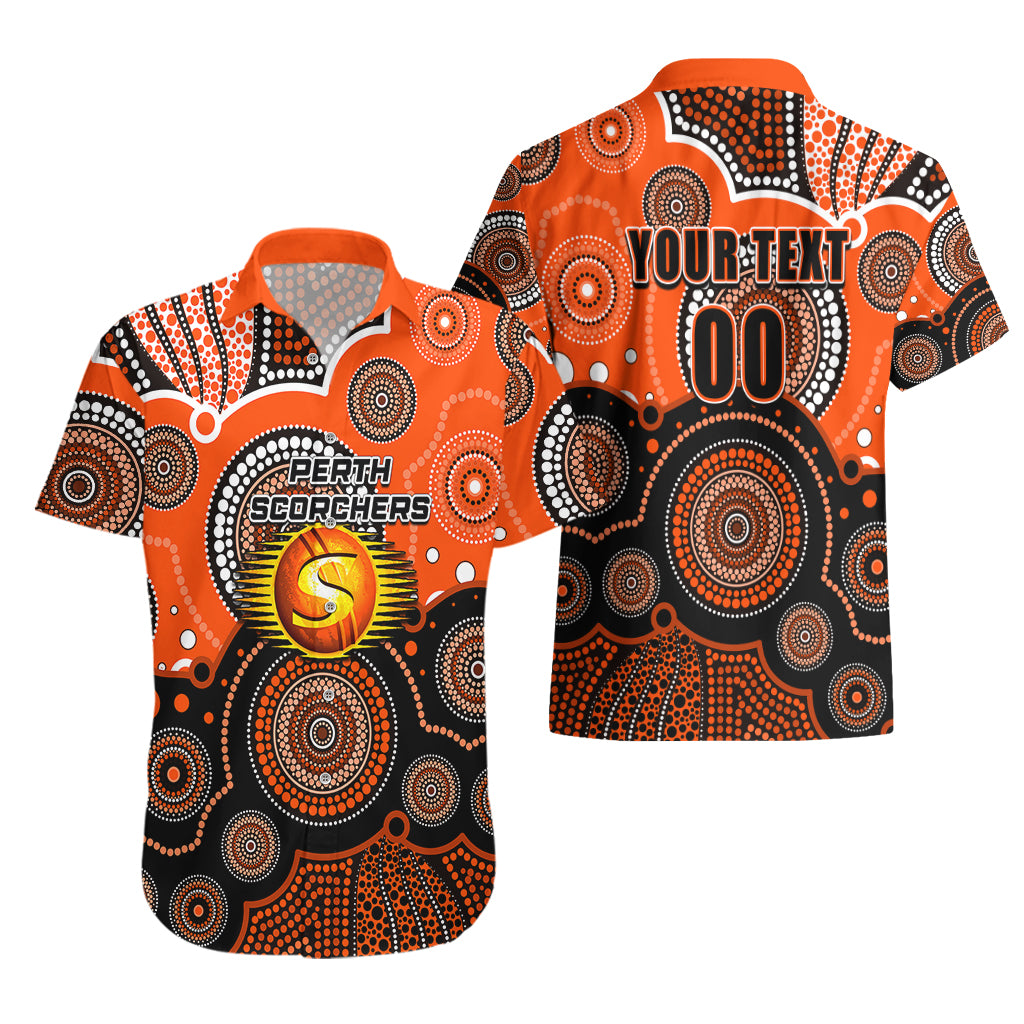 (Custom Text And Number) Perth Scorchers BBL Hawaiian Shirt Aboriginal Patterns - Vibe Hoodie Shop