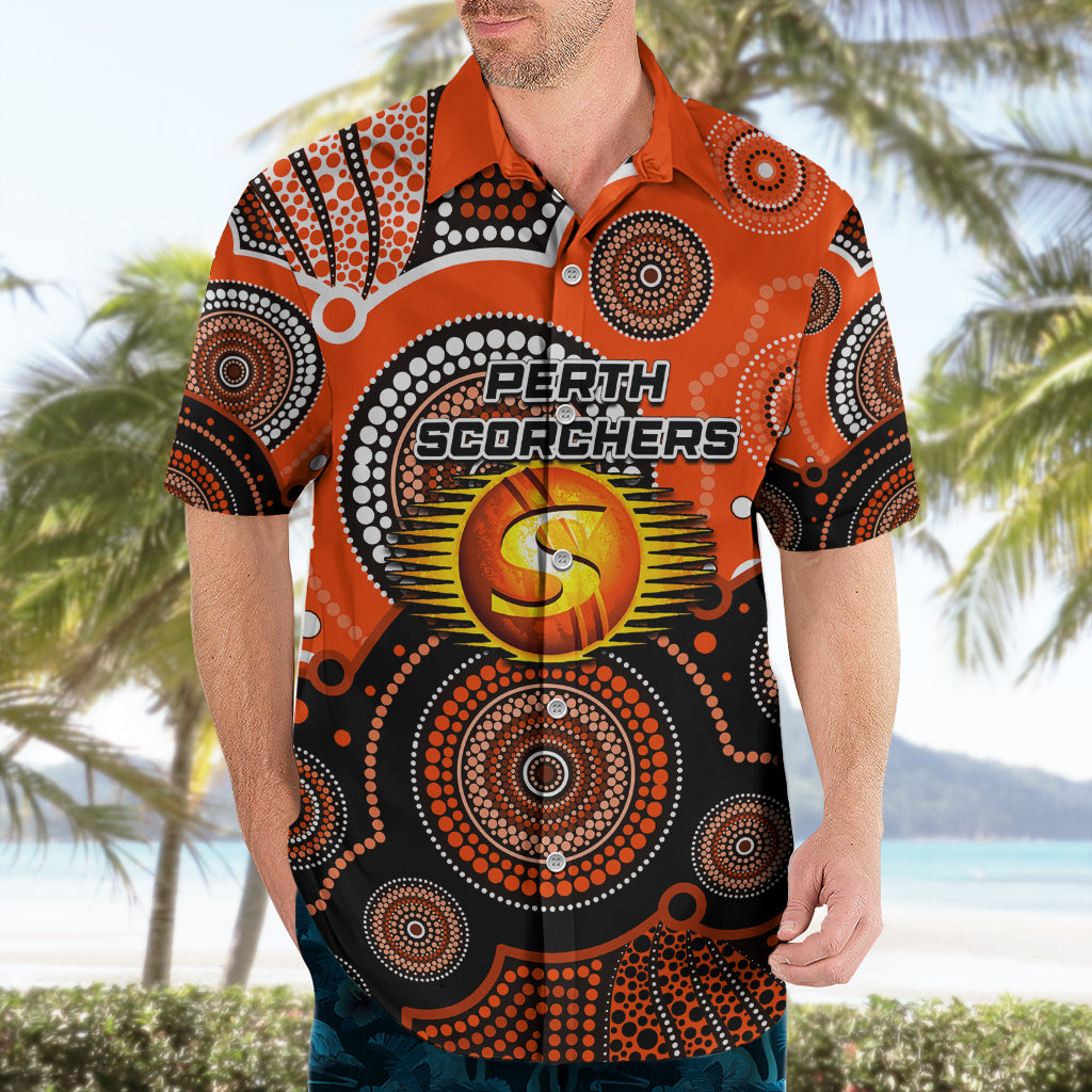 (Custom Text And Number) Perth Scorchers BBL Hawaiian Shirt Aboriginal Patterns - Vibe Hoodie Shop