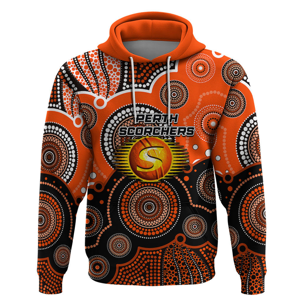 (Custom Text And Number) Perth Scorchers BBL Hoodie Aboriginal Patterns LT6 - Vibe Hoodie Shop
