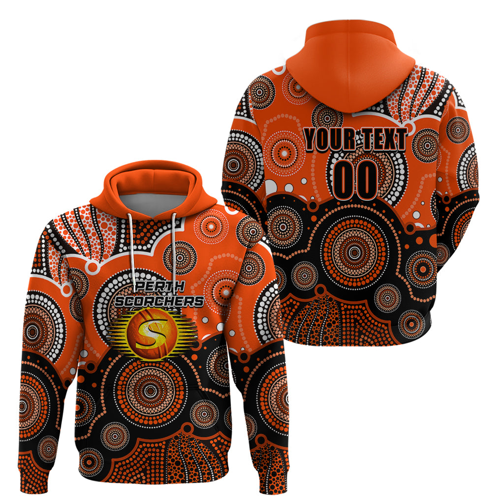 (Custom Text And Number) Perth Scorchers BBL Hoodie Aboriginal Patterns LT6 - Vibe Hoodie Shop