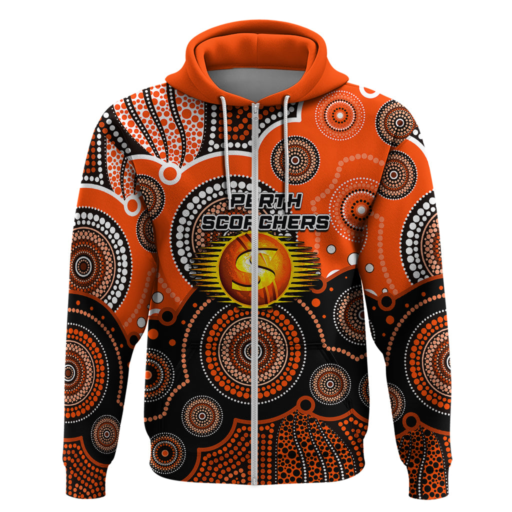 (Custom Text And Number) Perth Scorchers BBL Hoodie Aboriginal Patterns LT6 - Vibe Hoodie Shop