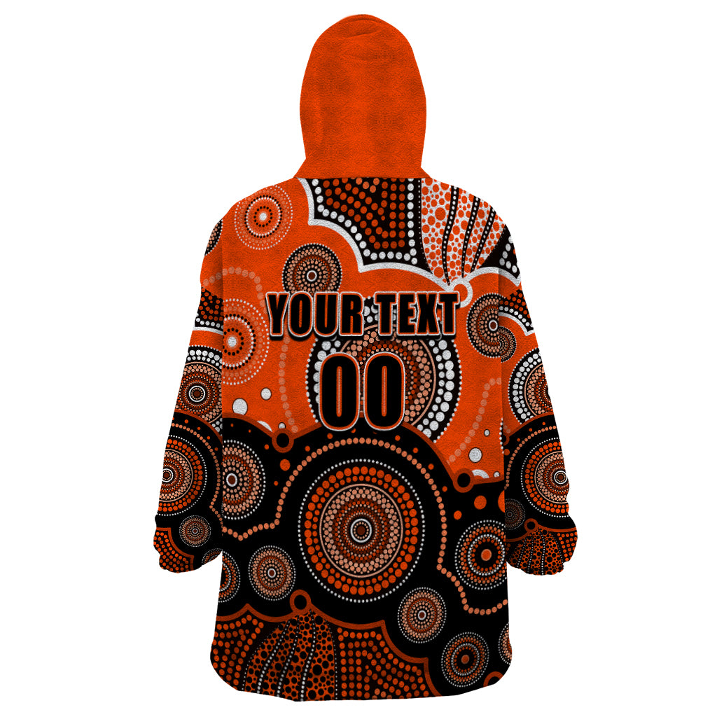 (Custom Text And Number) Perth Scorchers BBL Wearable Blanket Hoodie Aboriginal Patterns - Vibe Hoodie Shop