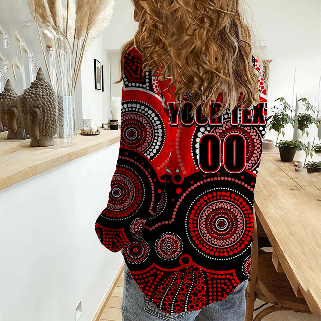 (Custom Text And Number) Renegades BBL Women Casual Shirt Aboriginal Patterns - Vibe Hoodie Shop