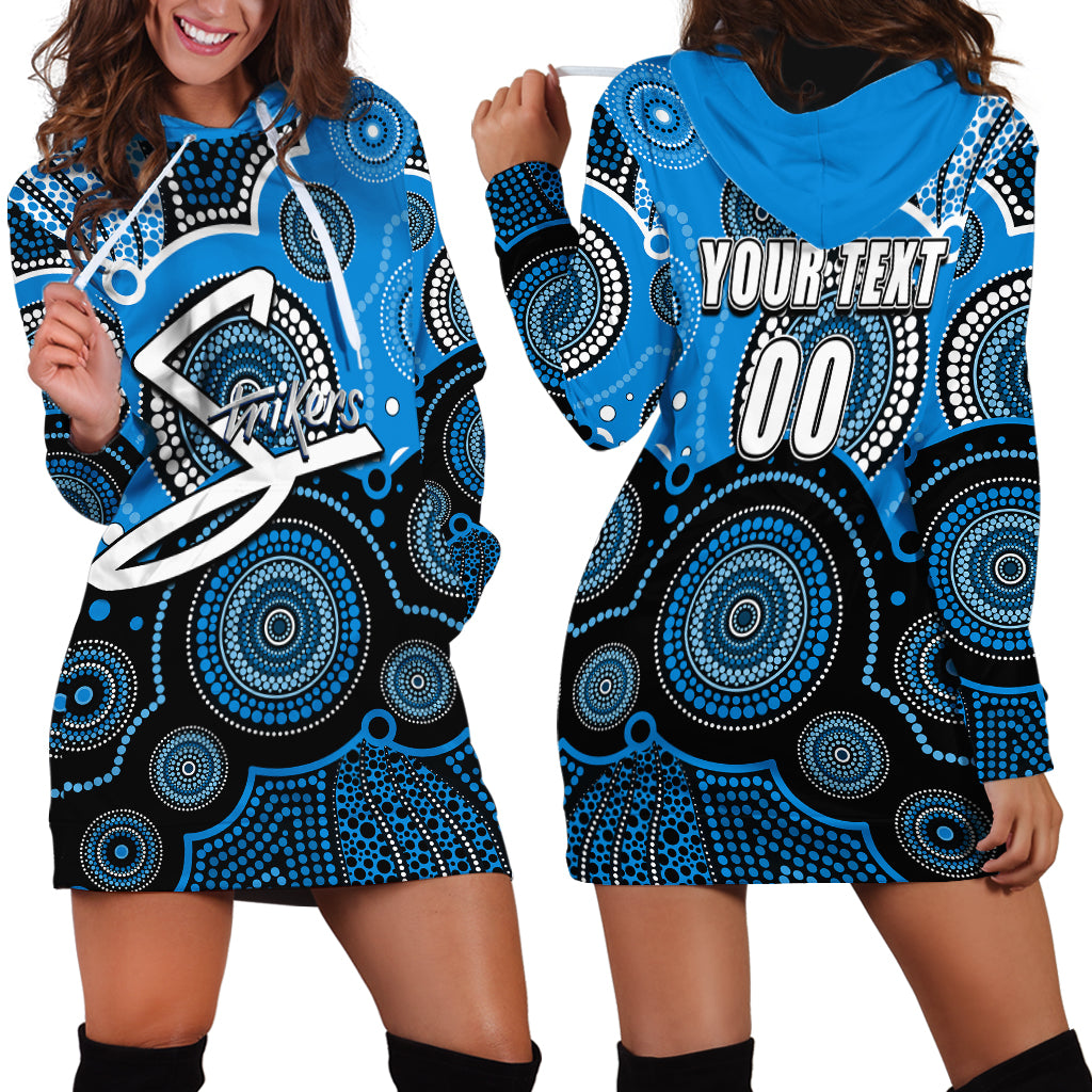 (Custom Text And Number) Strikers BBL Hoodie Dress Aboriginal Patterns - Vibe Hoodie Shop