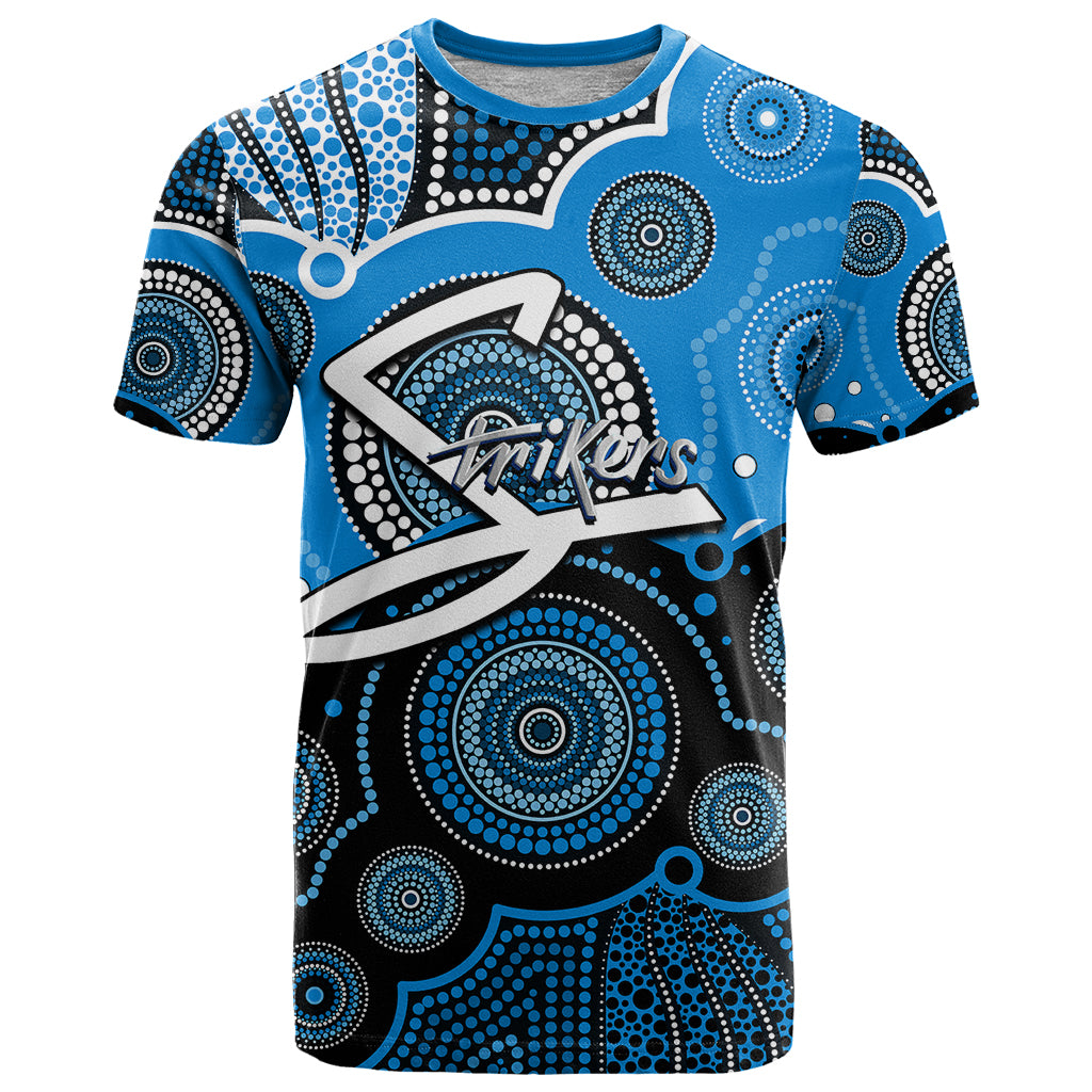 (Custom Text And Number) Strikers BBL T Shirt Aboriginal Patterns - Vibe Hoodie Shop