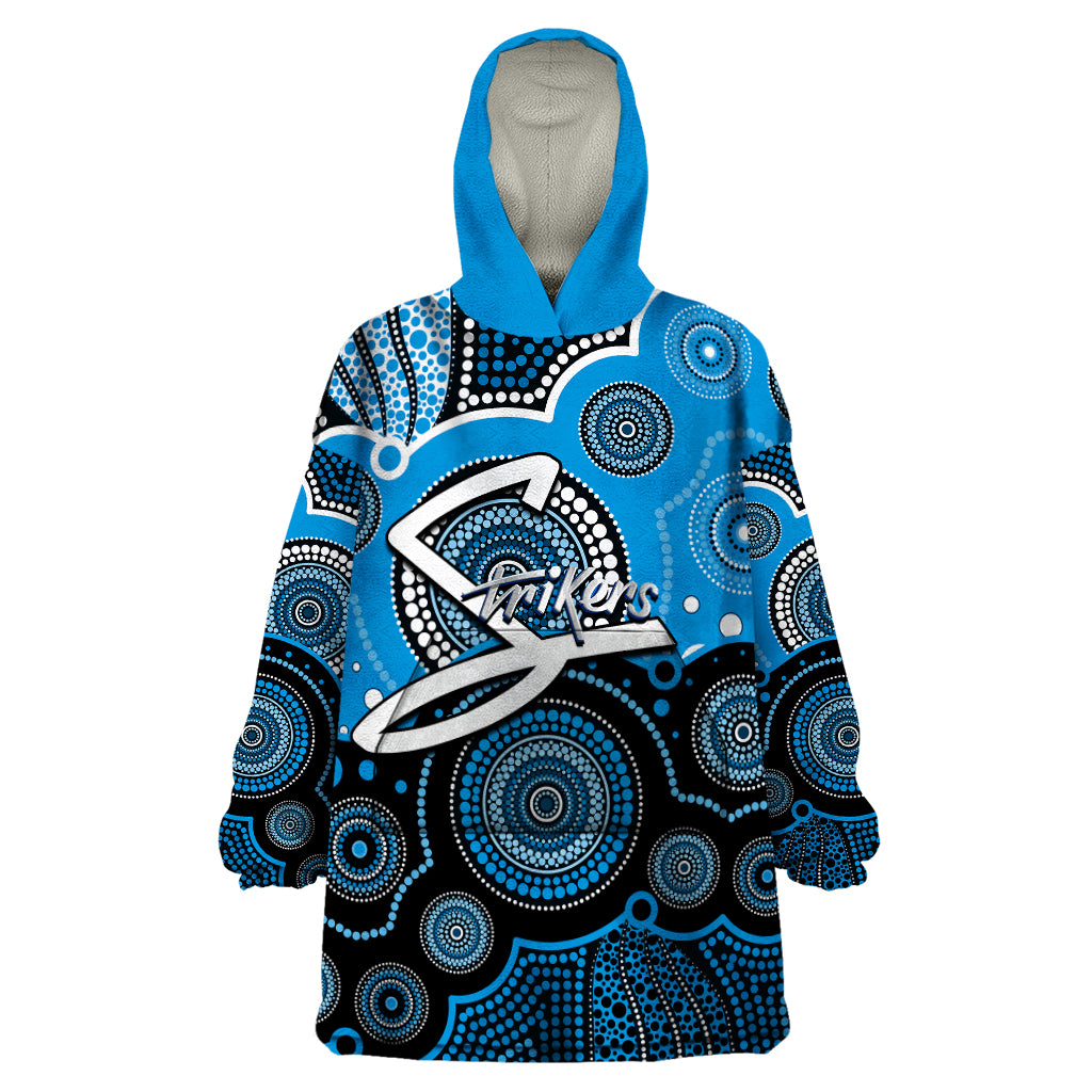 (Custom Text And Number) Strikers BBL Wearable Blanket Hoodie Aboriginal Patterns - Vibe Hoodie Shop