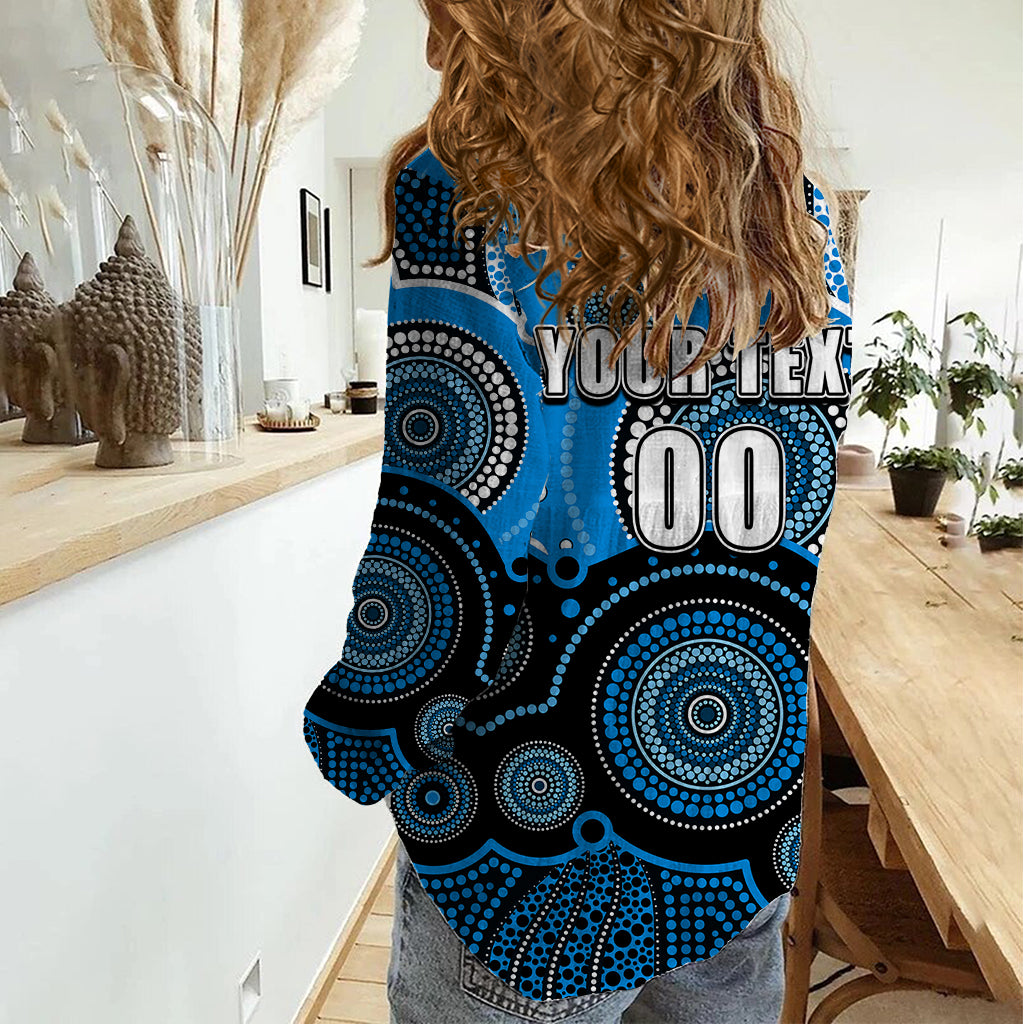 (Custom Text And Number) Strikers BBL Women Casual Shirt Aboriginal Patterns - Vibe Hoodie Shop