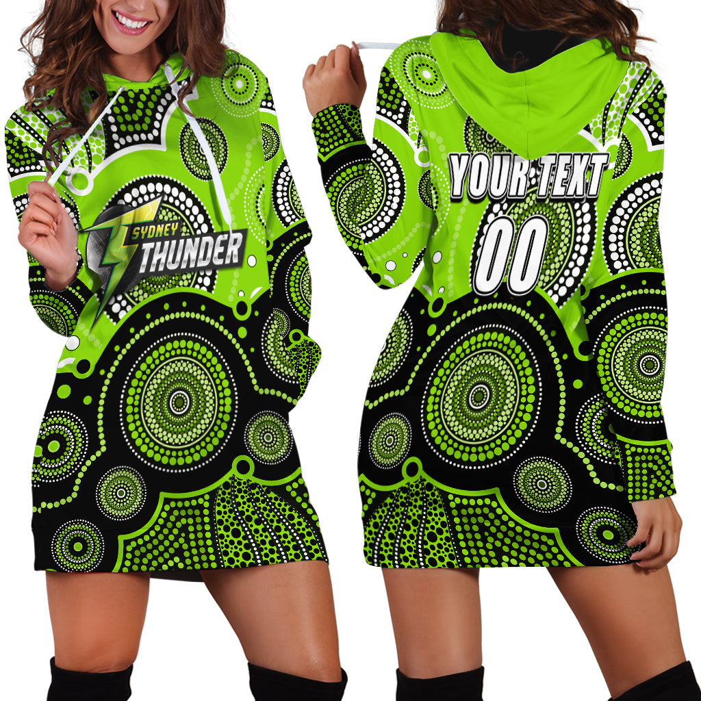 (Custom Text And Number) Thunders BBL Hoodie Dress Aboriginal Patterns - Vibe Hoodie Shop