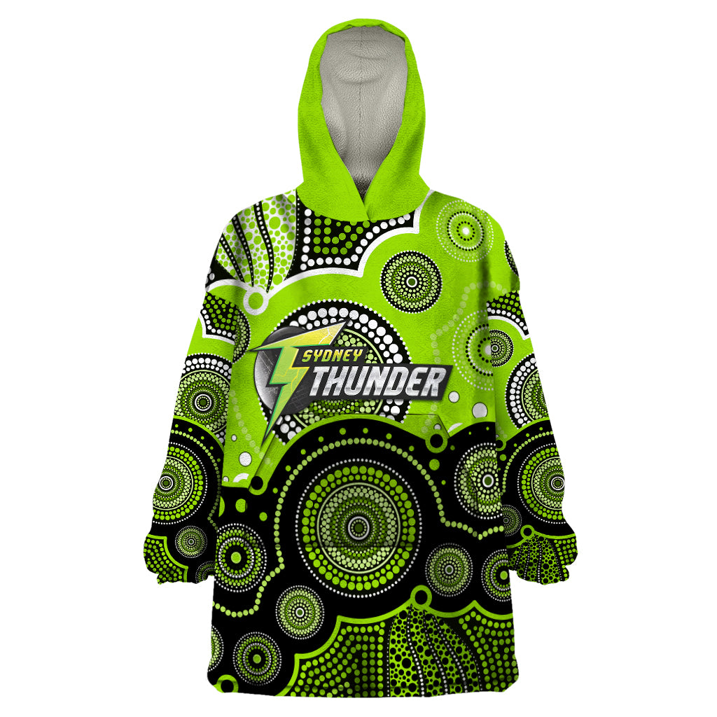 (Custom Text And Number) Thunders BBL Wearable Blanket Hoodie Aboriginal Patterns - Vibe Hoodie Shop