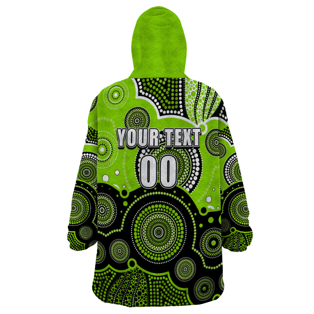 (Custom Text And Number) Thunders BBL Wearable Blanket Hoodie Aboriginal Patterns - Vibe Hoodie Shop