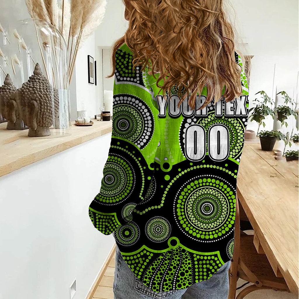 (Custom Text And Number) Thunders BBL Women Casual Shirt Aboriginal Patterns - Vibe Hoodie Shop
