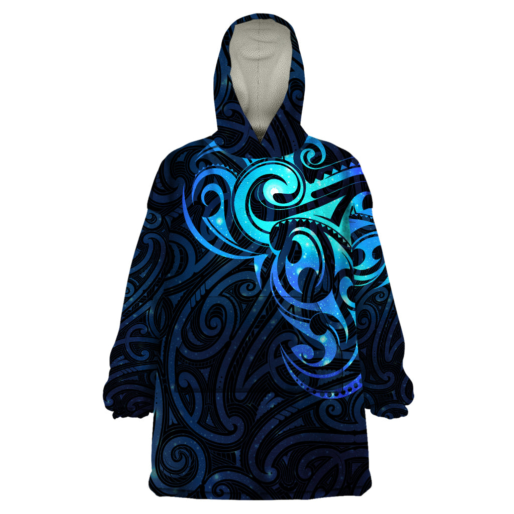 Matariki New Zealand Wearable Blanket Hoodie Maori New Year Galaxy Sky Blue - Vibe Hoodie Shop