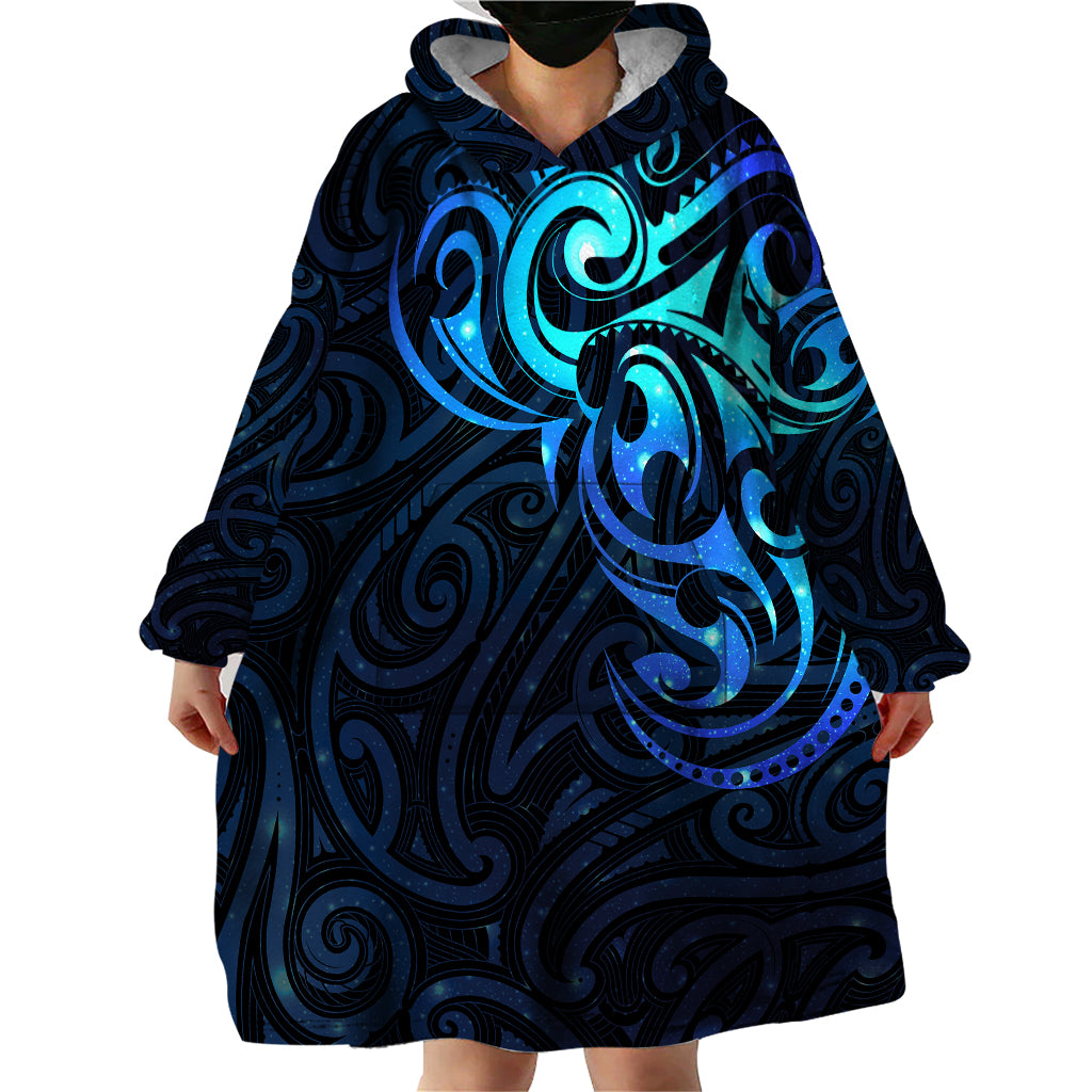 Matariki New Zealand Wearable Blanket Hoodie Maori New Year Galaxy Sky Blue - Vibe Hoodie Shop