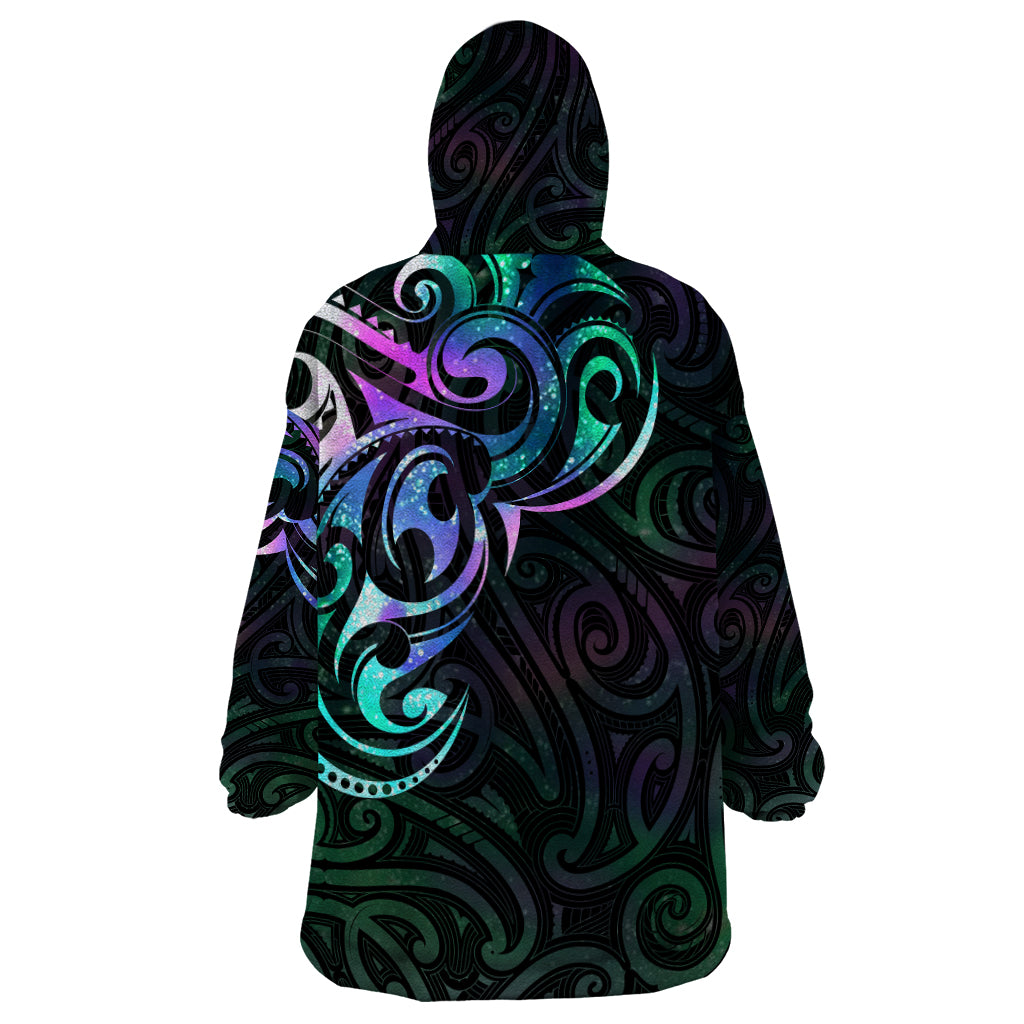 Matariki New Zealand Wearable Blanket Hoodie Maori New Year Galaxy Sky Green - Vibe Hoodie Shop