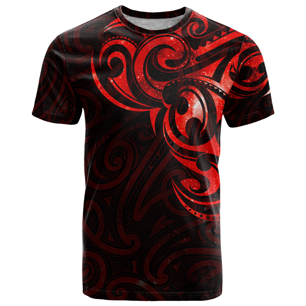 New Zealand T Shirt Maori Matariki Galaxy Sky Red - Vibe Hoodie Shop