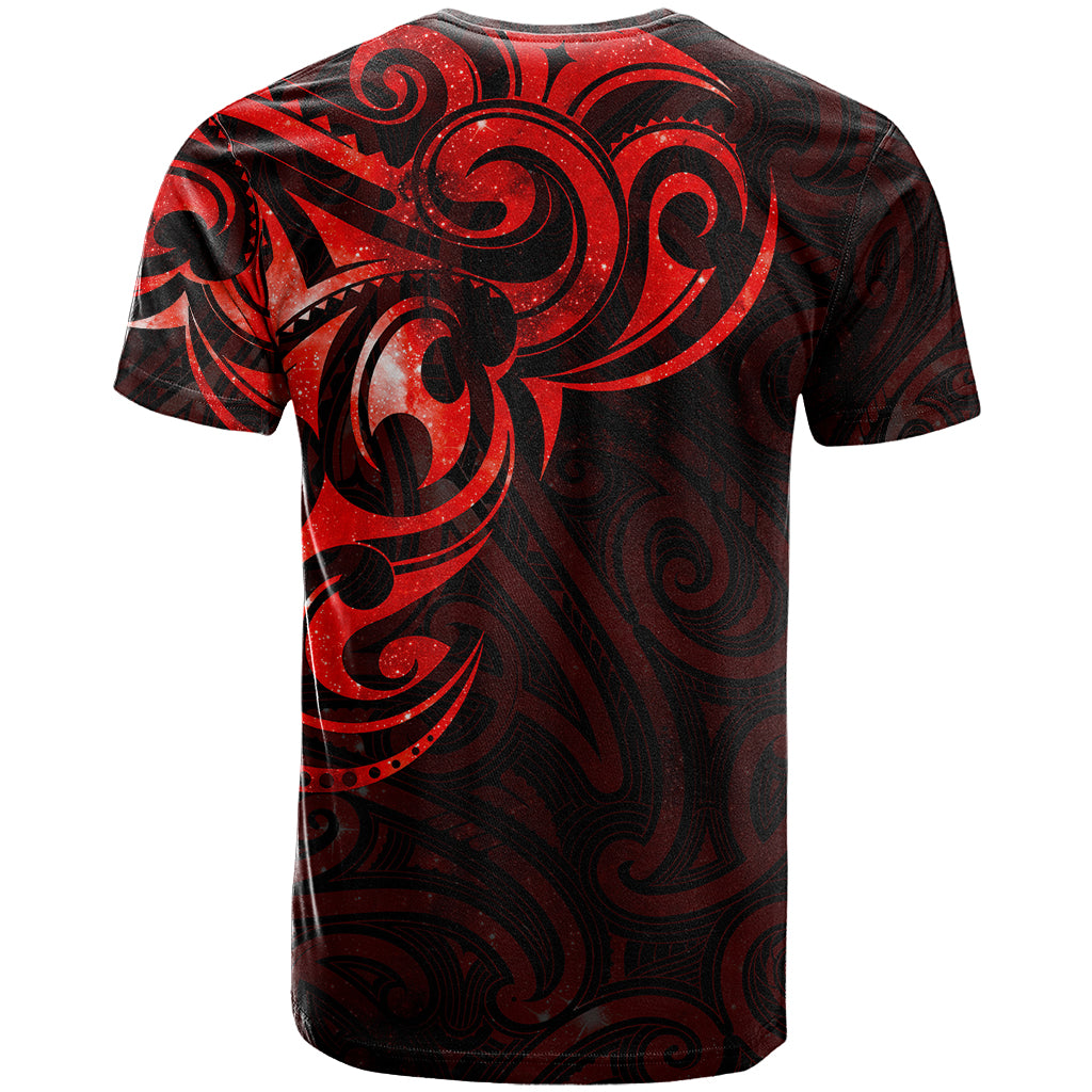 New Zealand T Shirt Maori Matariki Galaxy Sky Red - Vibe Hoodie Shop