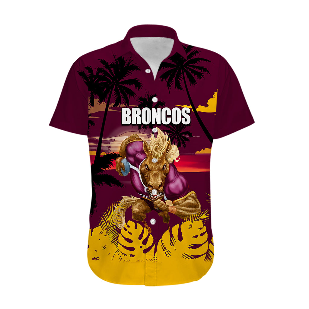 NRL Broncos Hawaiian Shirt Summer Vibe Style - Vibe Hoodie Shop