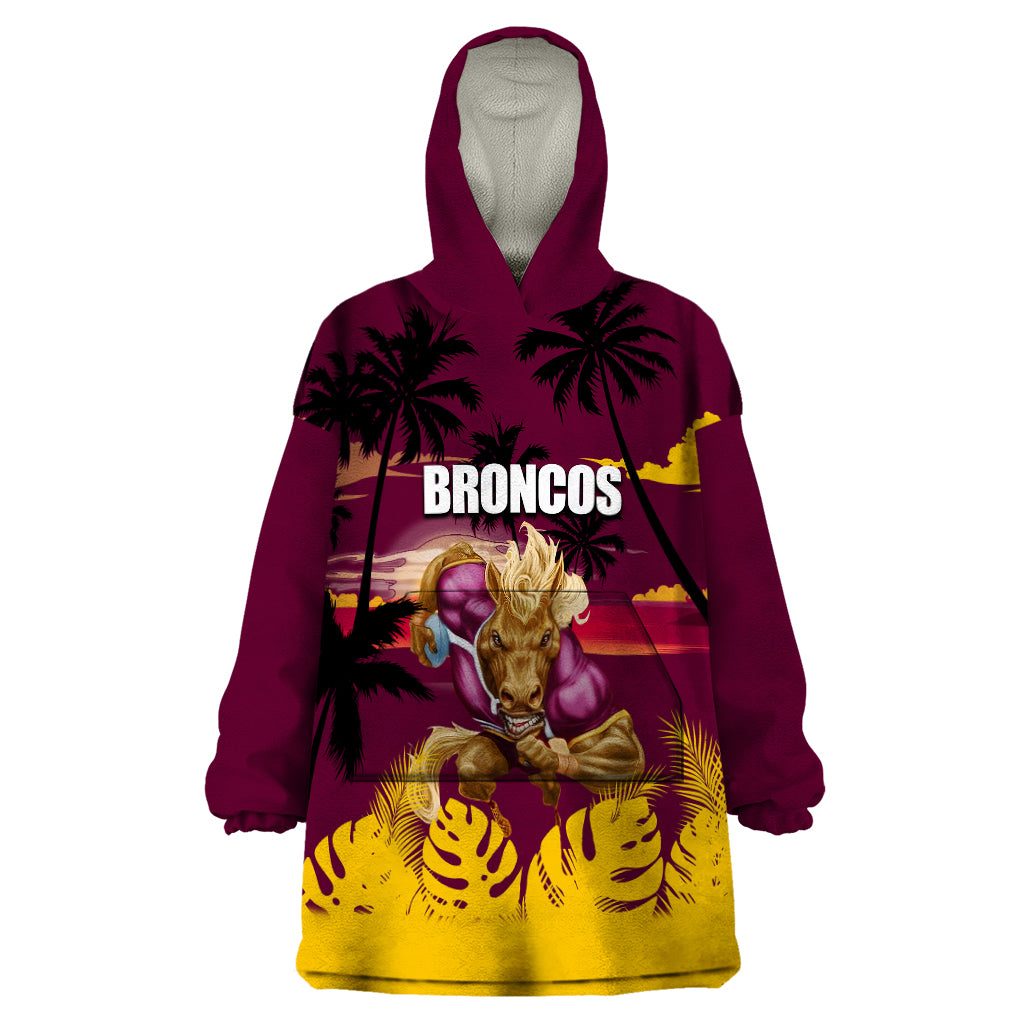 NRL Broncos Wearable Blanket Hoodie Summer Vibe Style - Vibe Hoodie Shop