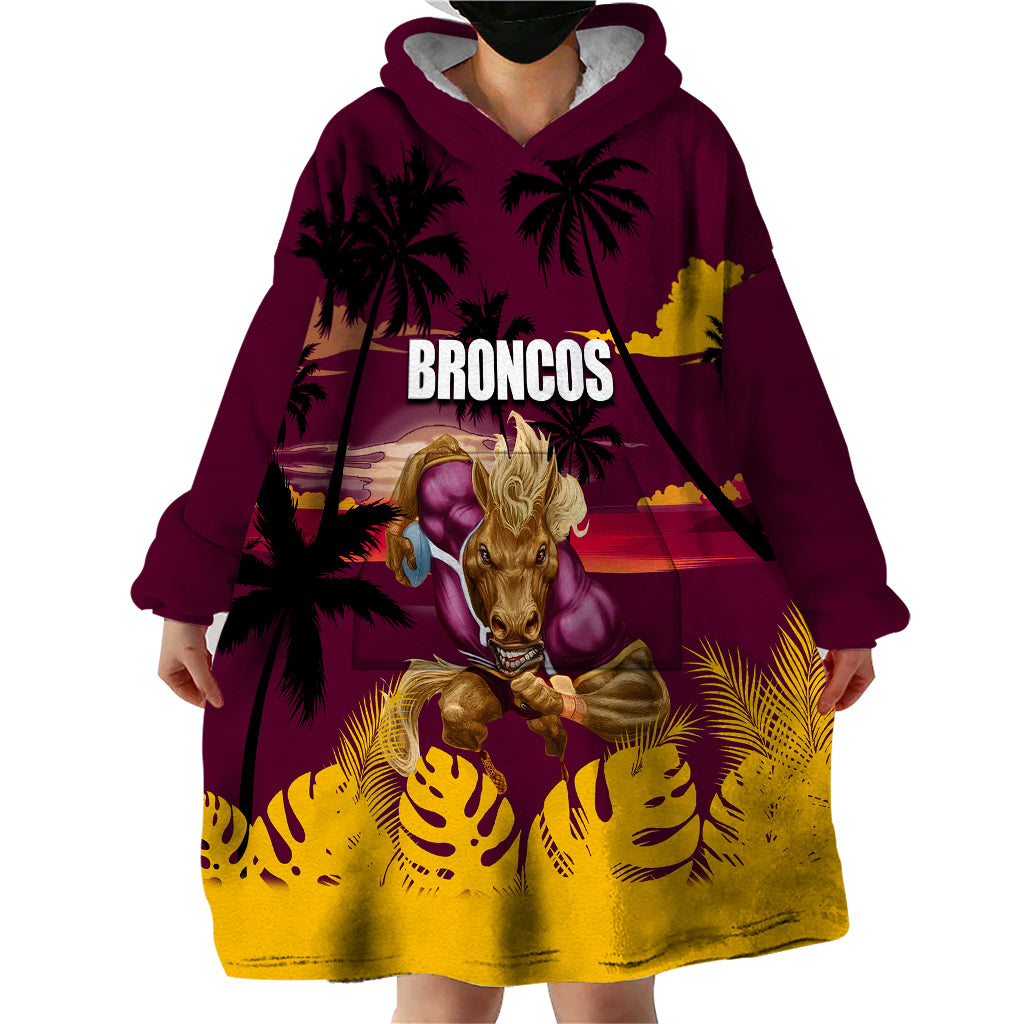 NRL Broncos Wearable Blanket Hoodie Summer Vibe Style - Vibe Hoodie Shop