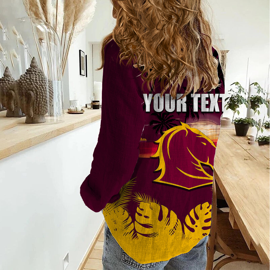 NRL Broncos Women Casual Shirt Summer Vibe Style - Vibe Hoodie Shop