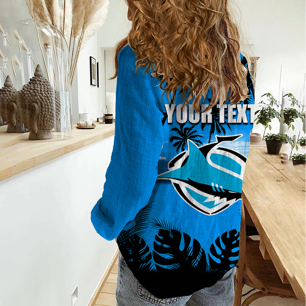 NRL Sharks Women Casual Shirt Summer Vibe Style - Vibe Hoodie Shop